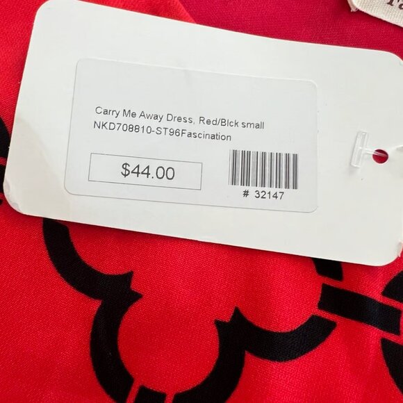 NWT Fascination Carry Me Away Dress Size Small Red & Black Sleeveless Dress - Picture 7 of 9